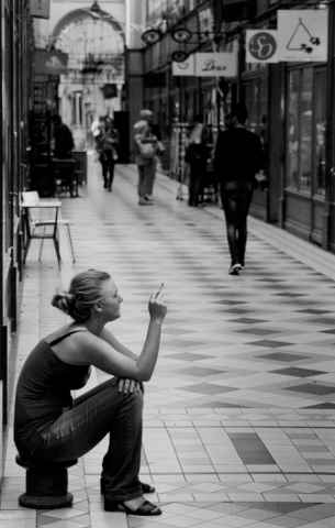 Taking a break, Passage du Grand Cerf
