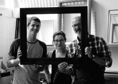 The framers framed! Michael, Sofie and Ian at Zinc-White Framing, Putney Bridge Road, Putney SW15