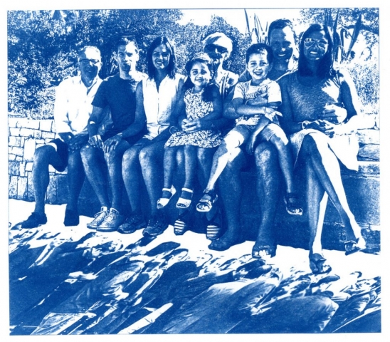 English Idioms: ... Blood is thicker than Water. (Cyanotype photocomposite)
