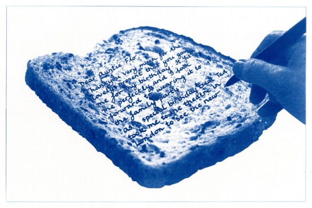 English Idioms: ...write a Bread and Butter Letter (Cyanotype photocomposite)