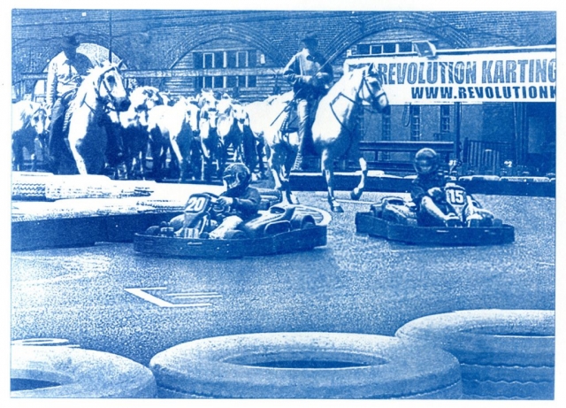 English Idioms: you've put the Cart before the Horse (Cyanotype photocomposite)