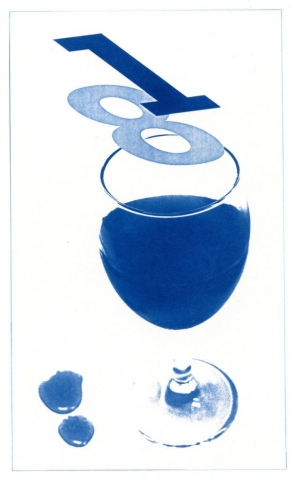 English Idioms: One over the Eight (Cyanotype photocomposite)