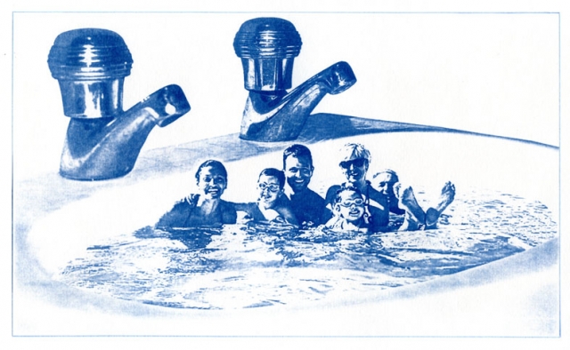 English Idioms: ...it's Sink or Swim. (Cyanotype photocomposite)