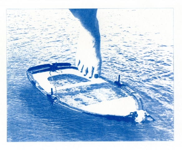 English Idioms: Dip your Toe in the Water (Cyanotype photocomposite)