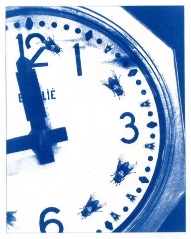 English Idioms: how Time Flies (Cyanotype photocomposite)