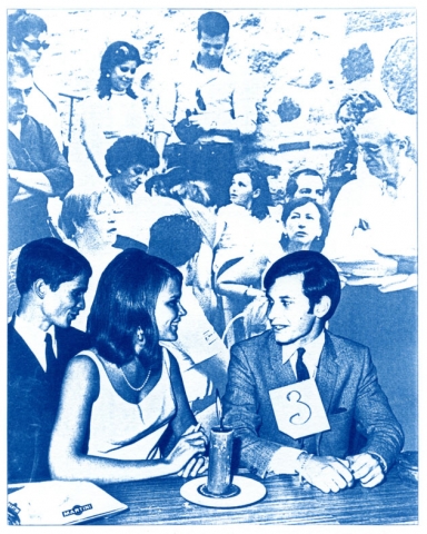 English Idioms: Two's company, Three's a Crowd (Cyanotype photocomposite)